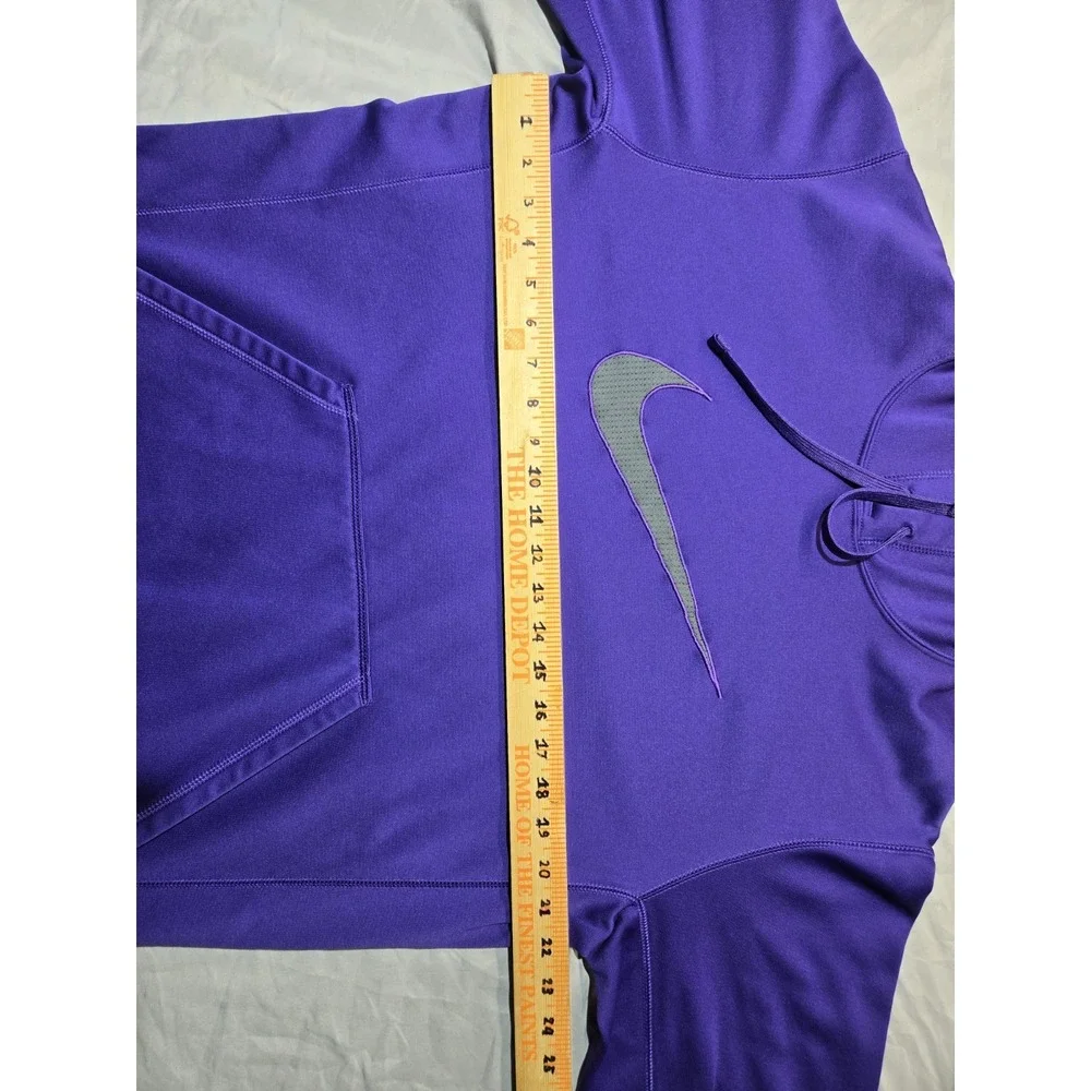 Nike Therma-FIT Purple and Gray Large Swoosh Pullover Hoodie Size Large Athletic